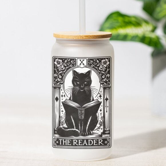 The Reader, Cat Tarot Card, Cat Reader Tumbler, Witchy Tarot Mug, for Cat Lovers - Picture 1 of 7